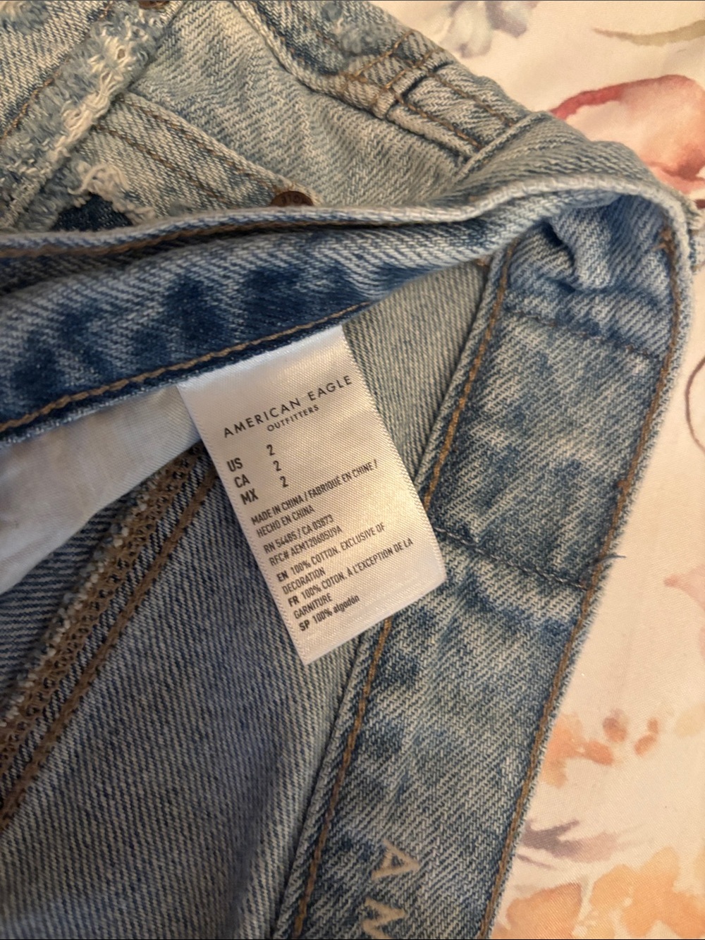 American Eagle Outfitters Light Blue Distressed Denim Shorts - Picture 2 of 4